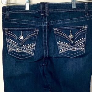 APT 9 Boot cut Blue jeans with rhinestones